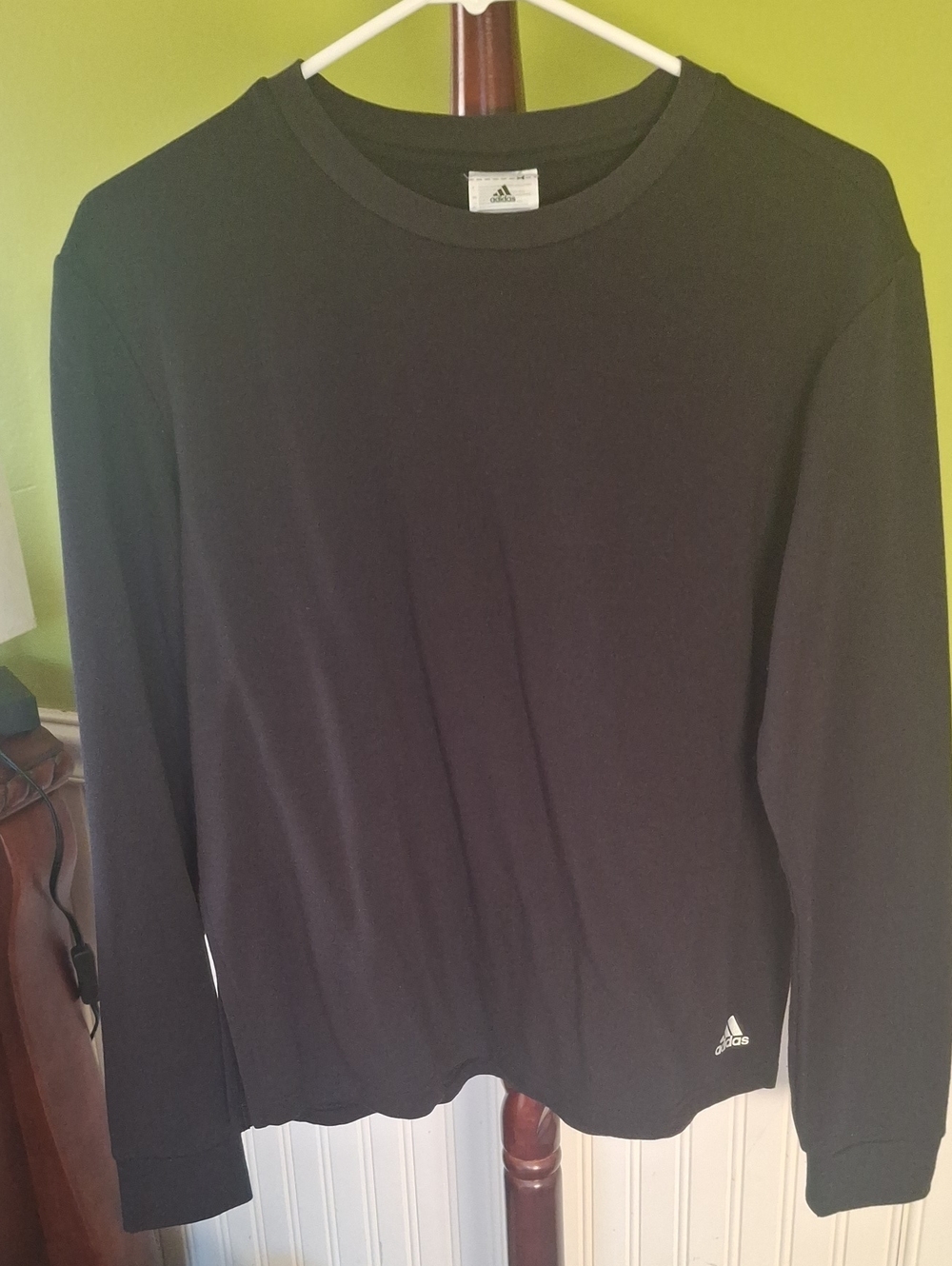 adidas Black Crewneck Women's Sweater with Small Logo